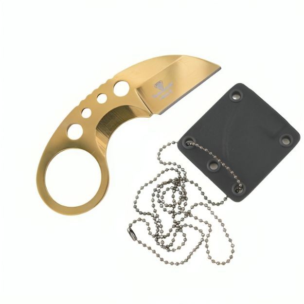 Snake Eye Tactical Neck GOLD Finish Knife