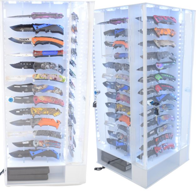 52 PC Countertop KNIFE Display With LED With Knives