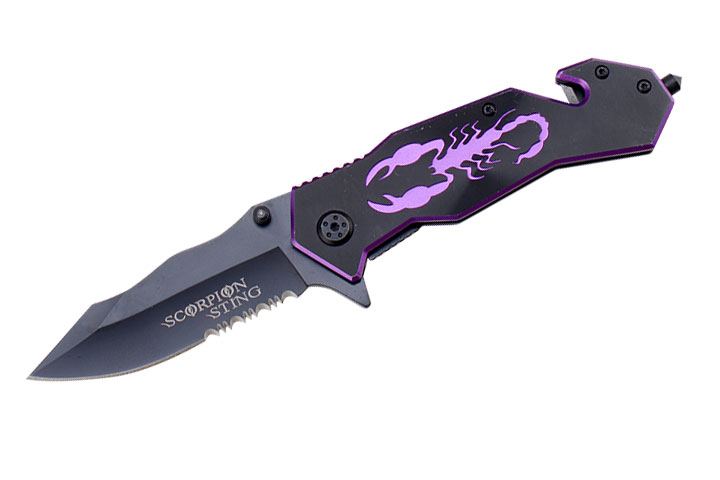 '' Scorpion Sting '' BP Rescue Style Action Assist Knife