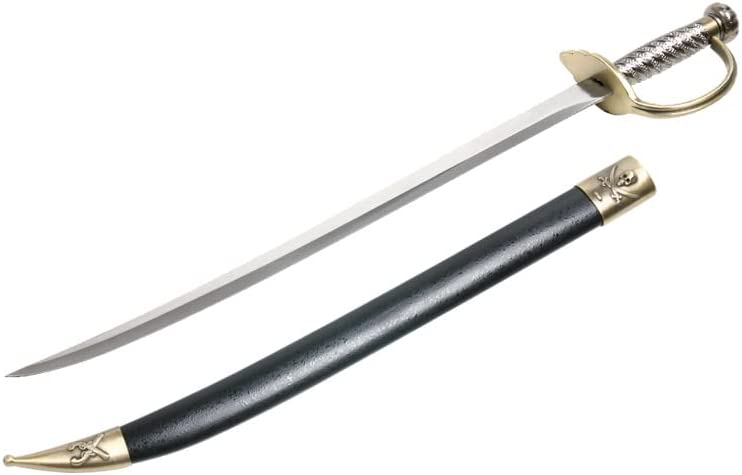 28'' Pirates of Caribbean Cutlass Sword Bow Guard Saber with Scab