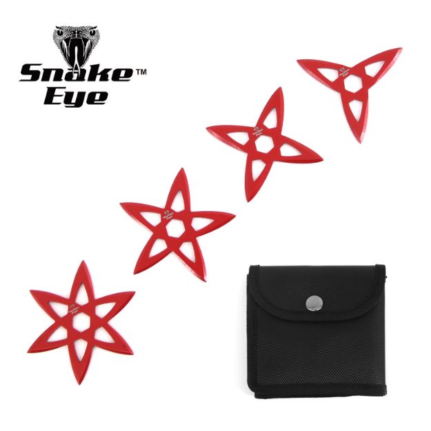 Snake Eye Tactical 4pc Red Throwing Star Set