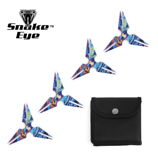 Snake Eye Tactical 4pc Multi-point Throwing Star Set