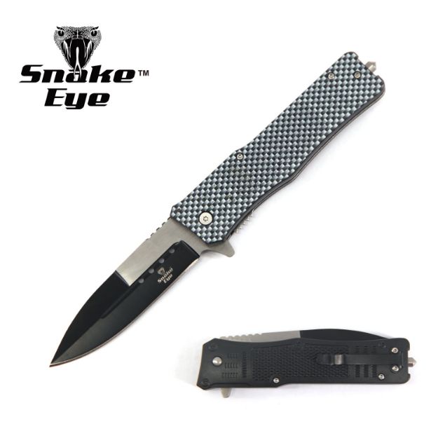 Snake Eye Tactical CA1 Spring Assist KNIFE With Glass Breaker