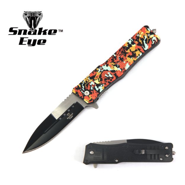 Snake Eye Tactical CA2 Spring Assist KNIFE With Glass Breaker