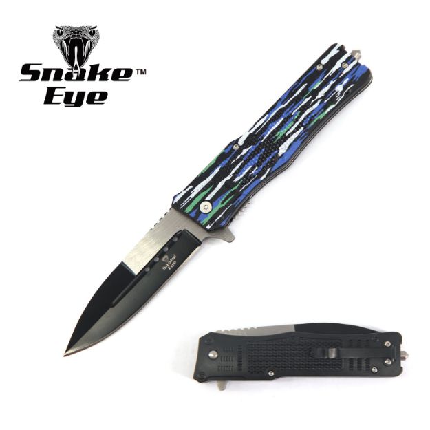 Snake Eye Tactical CA3 Spring Assist KNIFE With Glass Breaker