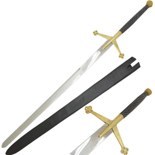 Medieval Warrior Black Claymore SWORD with Leather Sheath