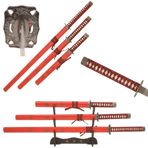 Snake Eye Tactical 3Pcs DRAGON Samurai Sword Set LRD4