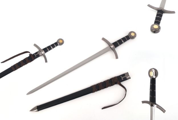 Medieval Warrior Middle Ages BLACK Mini Sword With Scabbard