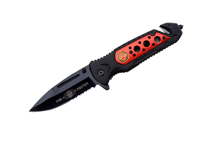 Snake Eye Tactical ''FireFighter'' Rescue Style Spring Assist knife