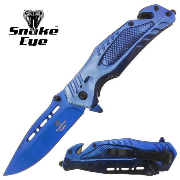 Snake Eye Tactical BL TI coated Spring Assist Rescue Style knife