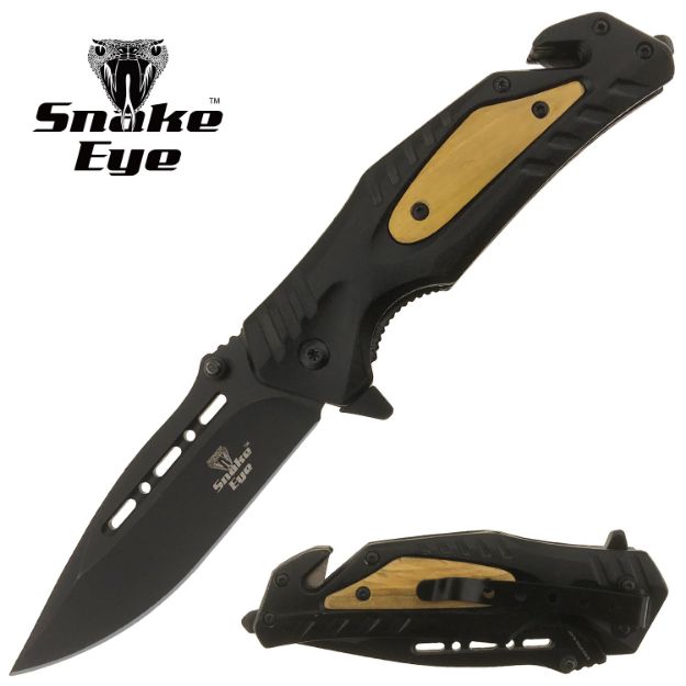 Snake Eye Tactical 5259YL Spring Assist Rescue Style knife