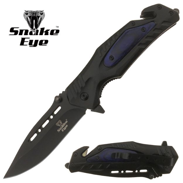 Snake Eye Tactical 5259BL Spring Assist Rescue Style knife
