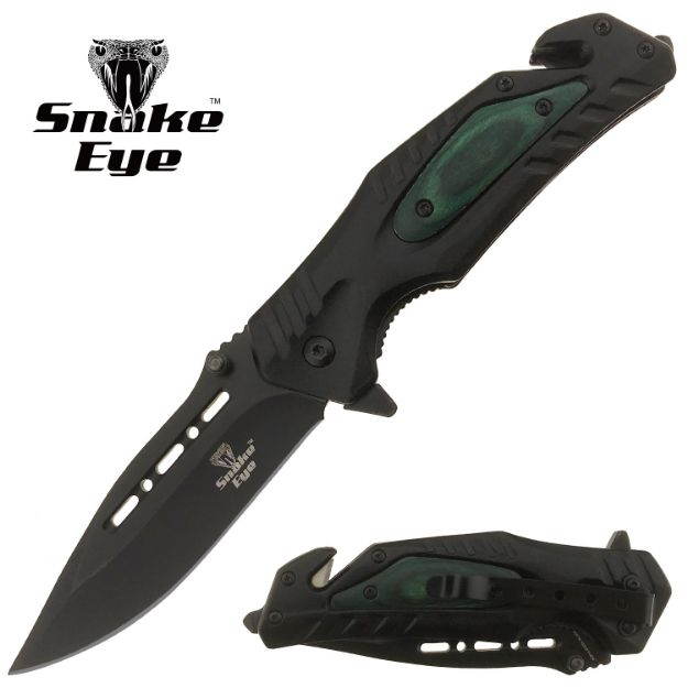 Snake Eye Tactical 5259GN Spring Assist Rescue Style knife