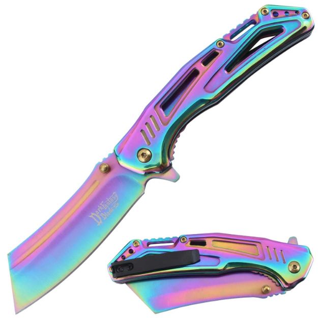 Dark Fantasy Blade 5258RB All Metal Spring Assist Knife