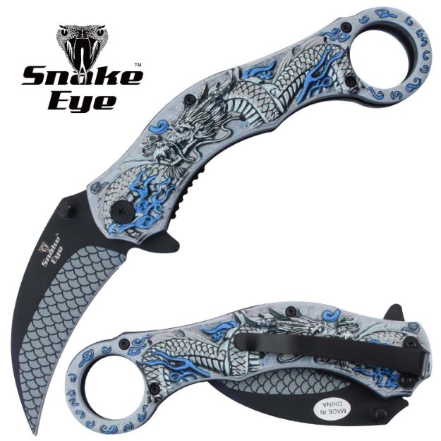 Snake Eye Tactical Karambit 5326BL Spring Assist KNIFE