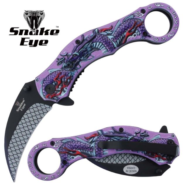 Snake Eye Tactical Karambit 5326PR Spring Assist KNIFE
