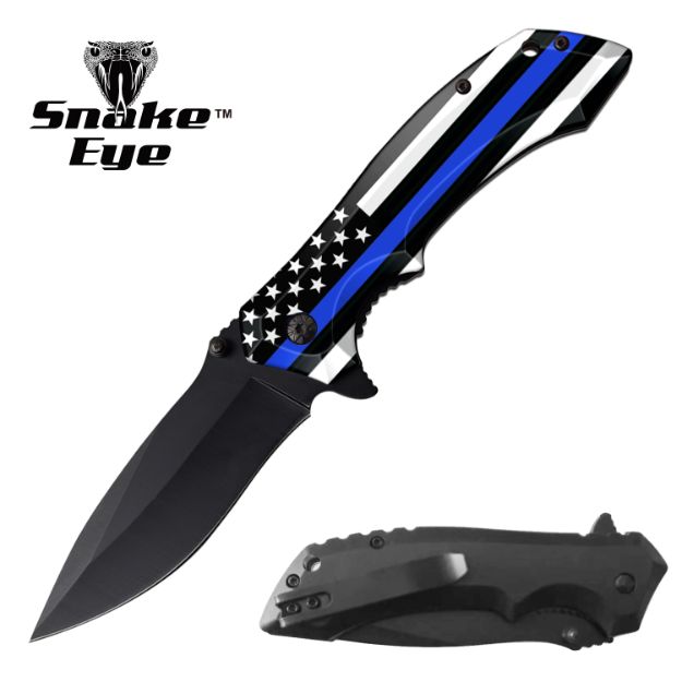 Snake Eye Tactical Spring Assist KNIFE 4.75'' Closed with Clip