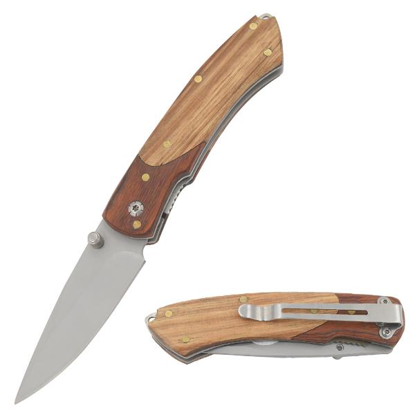 Snake Eye Tactical Manual Folding Knife Wood HANDLE