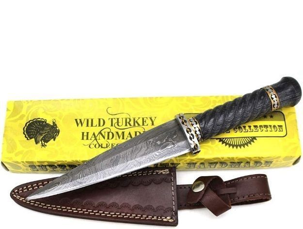Wild Turkey Handmade Damascus Dirk 12' Overall Pakawood Handle