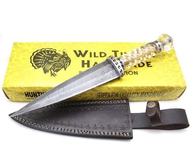 Wild Turkey Handmade Real Handmade Damascus Dirk