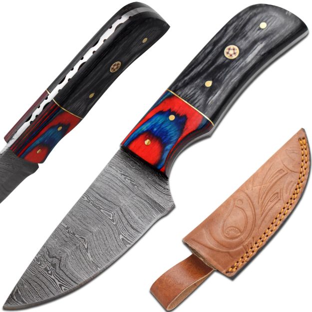Old Ram Custom Handmade Full Tang Real Damascus Skinner Knife