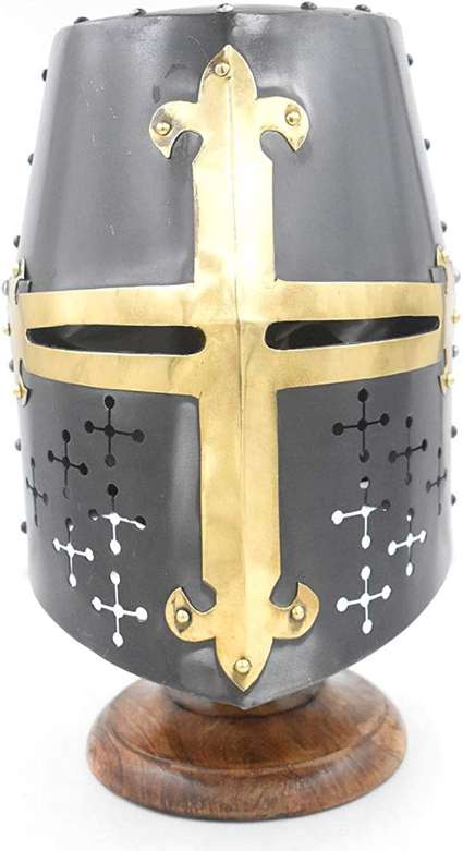 Medieval Warrior Templar Brass Crusader HELMET Knights HELMET