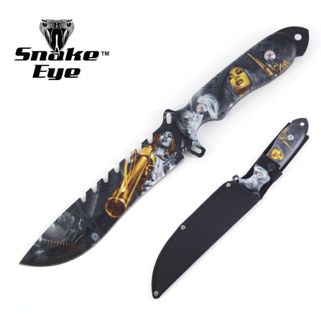 Snake Eye Full Tang Fix Blade Hunting KNIFE With Sheath