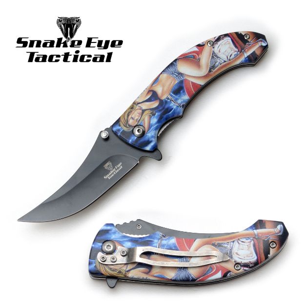 Snake Eye Tactical Spring Assist KNIFE 4.5'' Closed