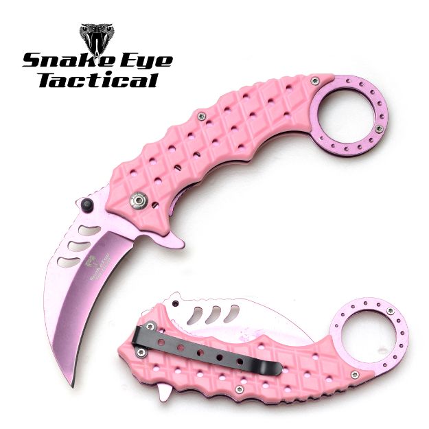 Snake Eye Tactical Karambit Style SpRING Assist Knife SE-1344PKPK