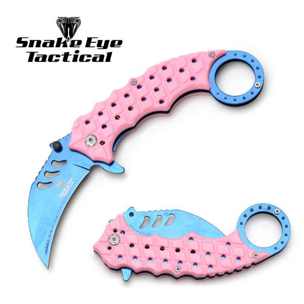 Snake Eye Tactical Karambit Spring Assist KNIFE 5'' Closed