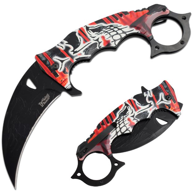 Dark Fantasy Blade Jumbo Karambit Spring Assist Knife