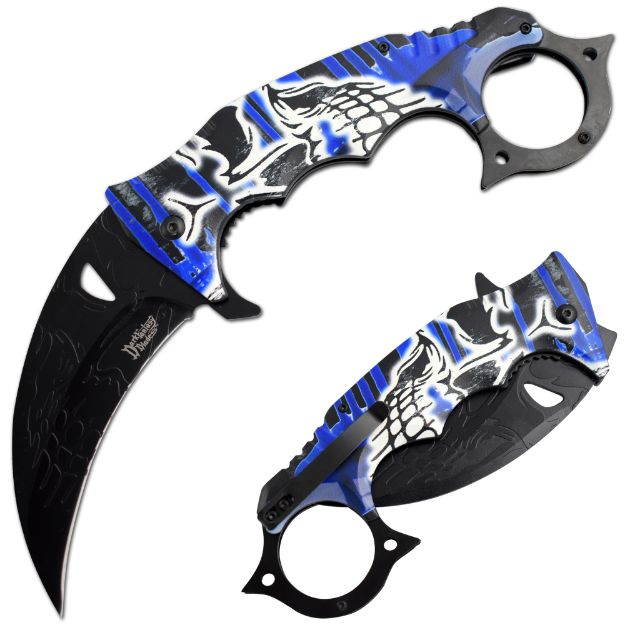 Dark Fantasy Blade Jumbo Karambit Spring Assist Knife