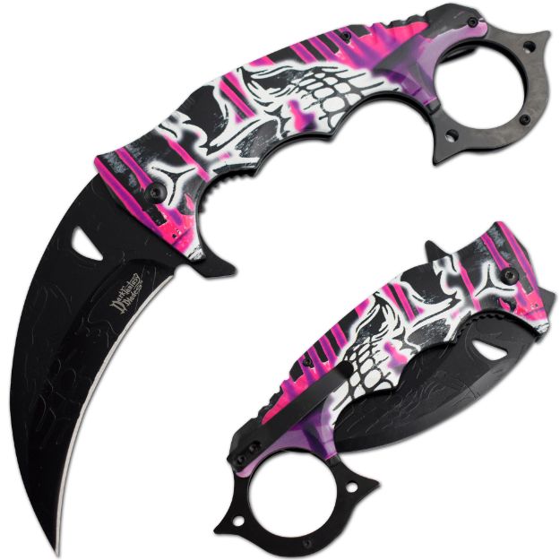 Dark Fantasy Blade JUMBO Karambit Spring Assist Knife