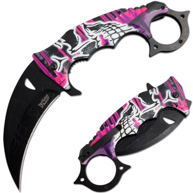 Dark Fantasy Blade Jumbo Karambit Spring Assist KNIFE