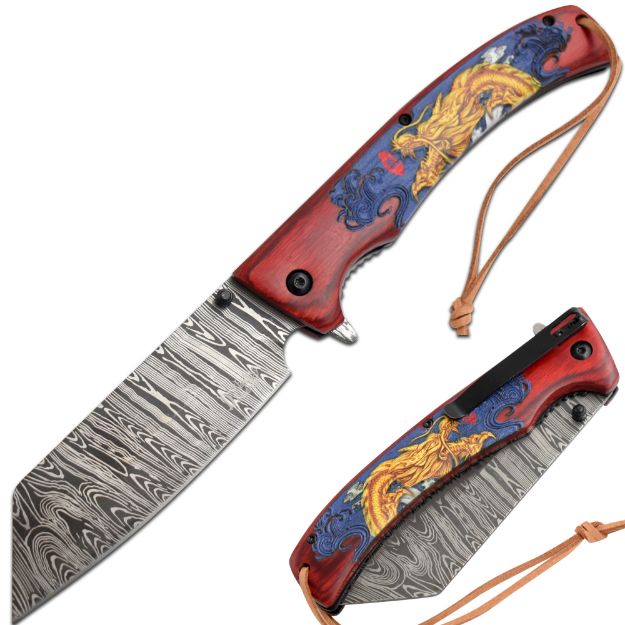Dark Fantasy Blade JUMBO Cleaver Style Spring Assist Knife