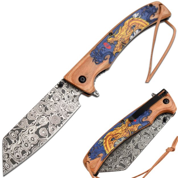 Dark Fantasy Blade JUMBO Cleaver Style Spring Assist Knife