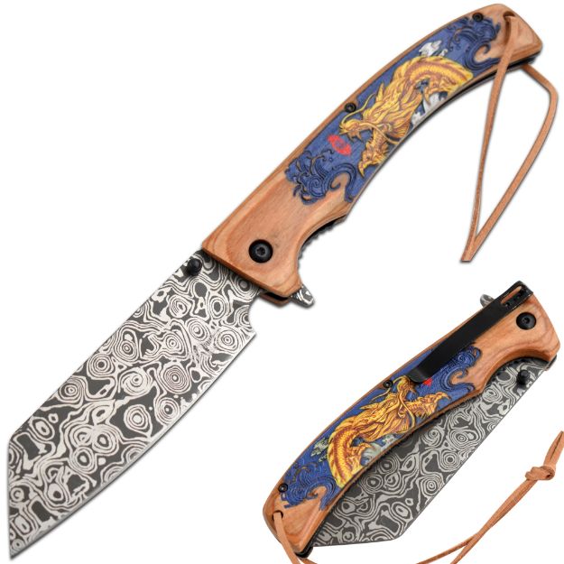 Dark Fantasy Blade Jumbo Cleaver Style Spring Assist Knife