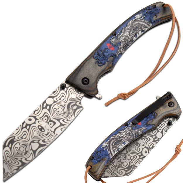 Dark Fantasy Blade JUMBO Cleaver Style Spring Assist Knife