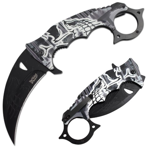 Dark Fantasy Blade JUMBO Karambit Spring Assist Knife