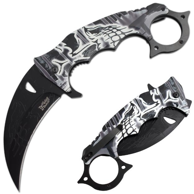 Dark Fantasy Blade Jumbo Karambit Spring Assist KNIFE