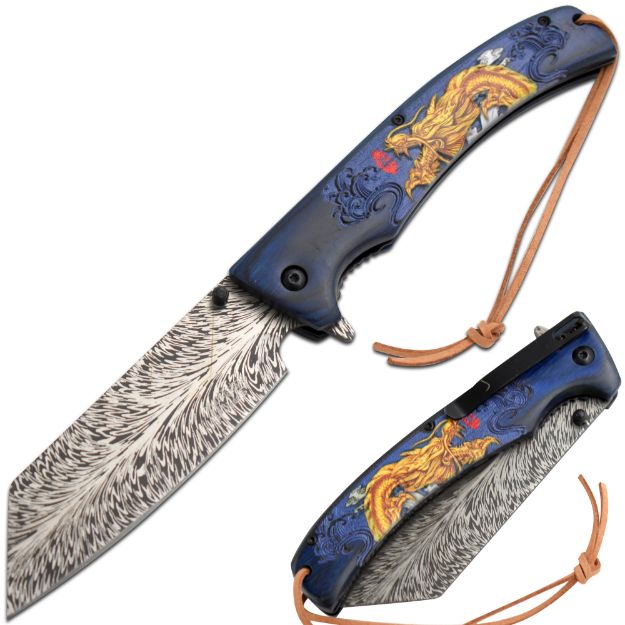 Dark Fantasy Blade JUMBO Cleaver Style Spring Assist Knife