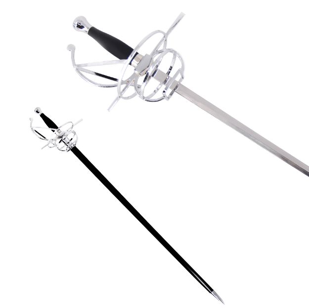 Medieval Warrior Fencing Rapier SPIRAL Swept Hilt Sword