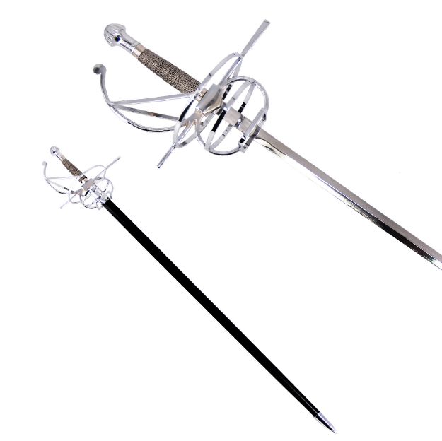 Medieval Warrior Fencing Rapier Spiral Swept Hilt-Sword