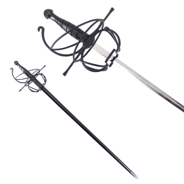 Medieval Warrior Fencing Rapier Spiral Swept Hilt Sword