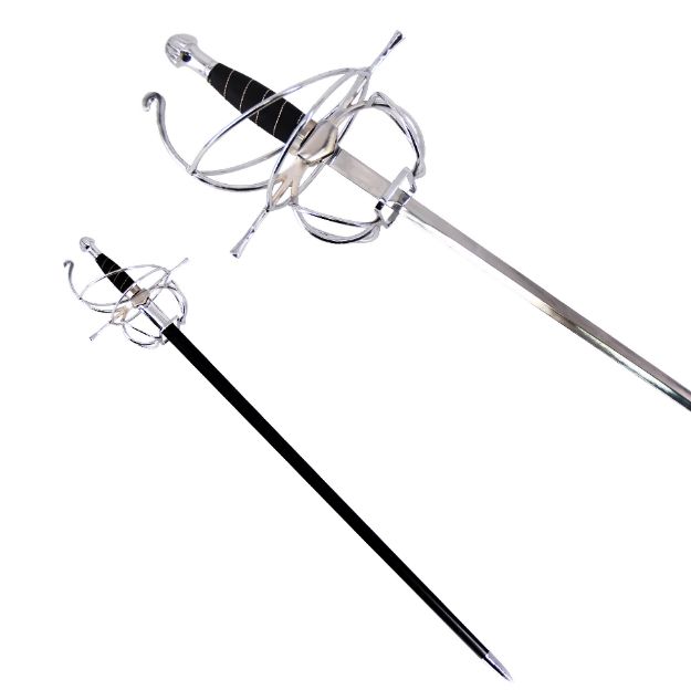 Medieval Warrior Fencing Rapier Spiral Swept Hilt Sword