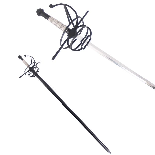 Medieval Warrior Fencing Rapier SPIRAL Swept Hilt Sword