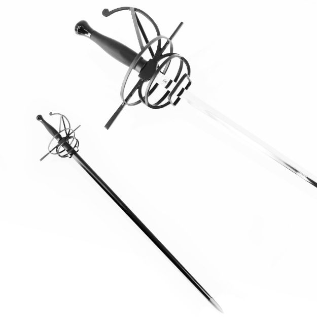 Medieval Warrior Fencing Rapier SPIRAL Swept Hilt Sword