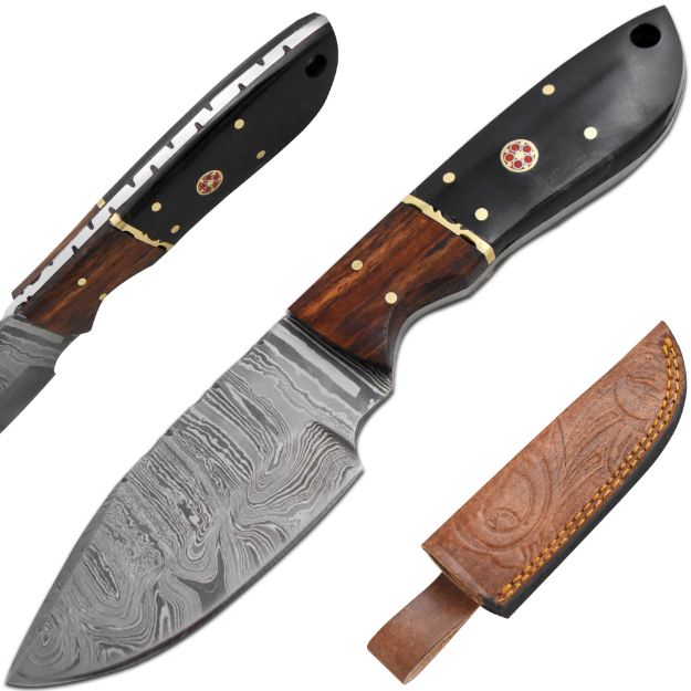 Old Ram Handmade Full Tang Damascus Steel Blade Hunting Knife