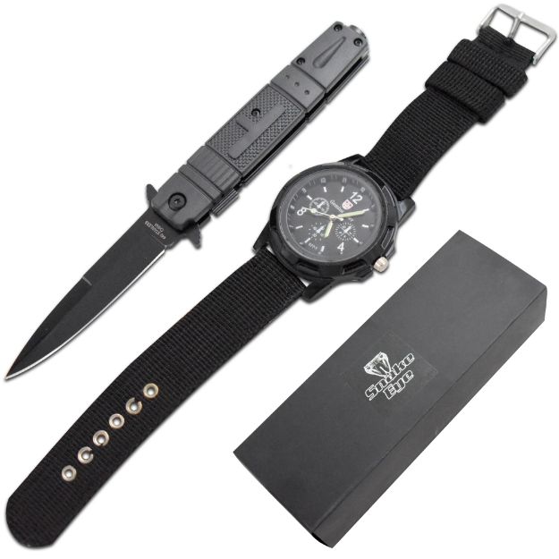 Snake Eye Tactical Spring Assist knife Comes With Wrist Watch