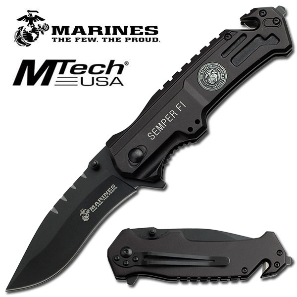 U.S MARINES TACTICAL RESCUE  ASSISTED FOLDER 4.75''